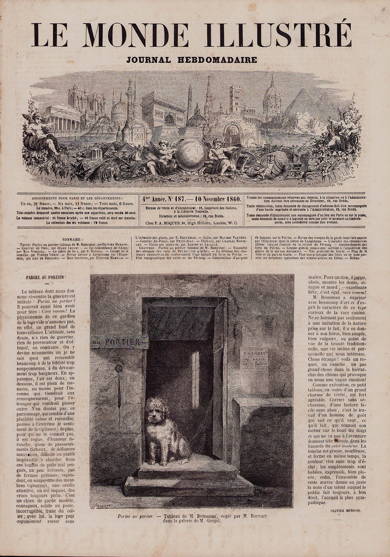 1860年11月10日咸丰十年法国《世界画报》第二次鸦片战争英法联军第三次 